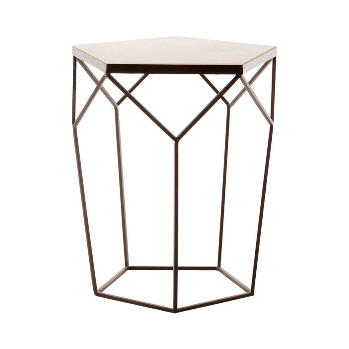 Shalimar Pentagonal Marble Top Side Table - Modern Home Interiors