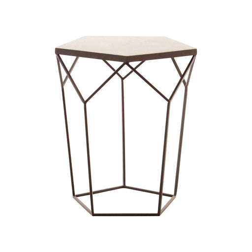 Shalimar Pentagonal Marble Top Side Table - Modern Home Interiors