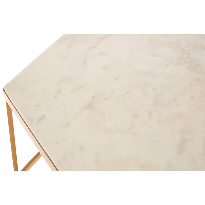 Shalimar Hexagonal Marble Top Side Table - Modern Home Interiors