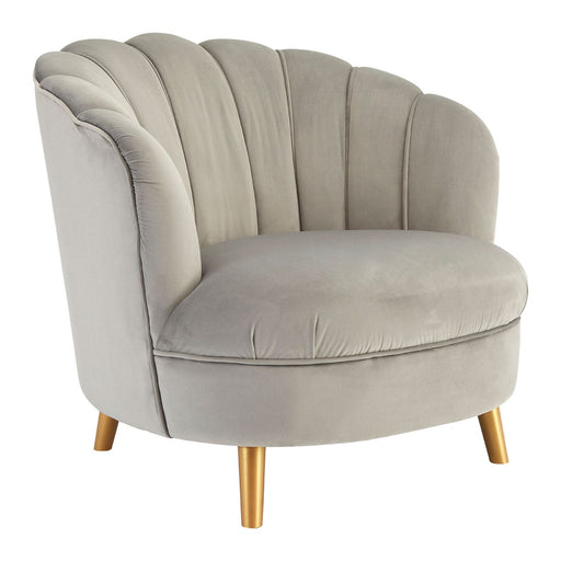 Orlina Grey Velvet Chair with Gold Wood Legs - Modern Home Interiors