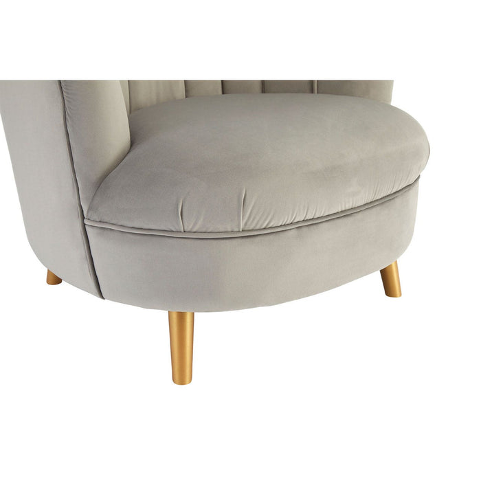 Orlina Grey Velvet Chair with Gold Wood Legs - Modern Home Interiors