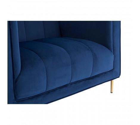 Otylia Deep Blue Velvet Armchair - Modern Home Interiors