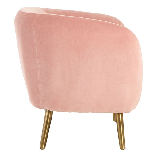 Samara Luxe Round Pink Velvet Armchair - Modern Home Interiors