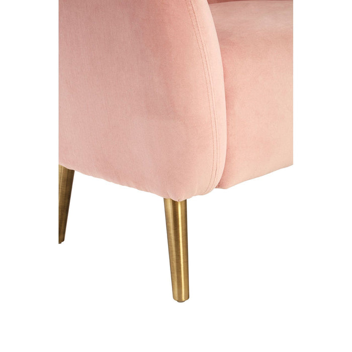 Samara Luxe Round Pink Velvet Armchair - Modern Home Interiors