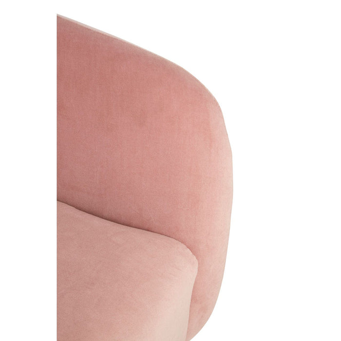 Samara Luxe Round Pink Velvet Armchair - Modern Home Interiors