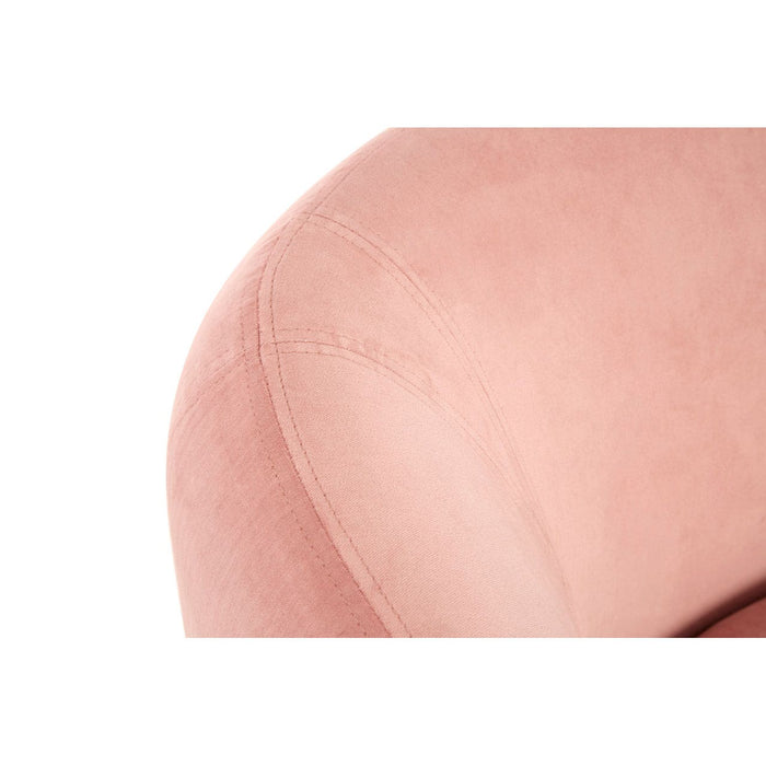 Samara Luxe Round Pink Velvet Armchair - Modern Home Interiors