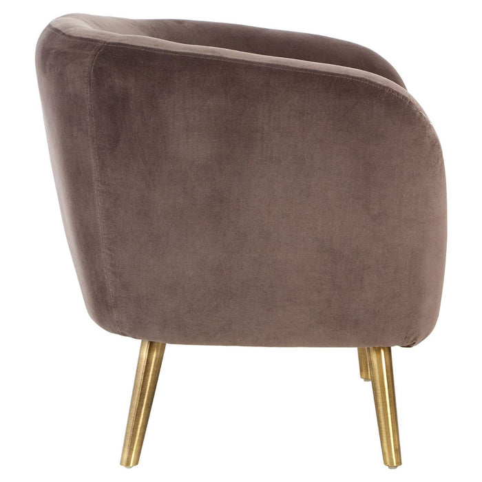 Samara Luxe Round Grey Velvet Armchair - Modern Home Interiors