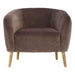 Samara Luxe Round Grey Velvet Armchair - Modern Home Interiors