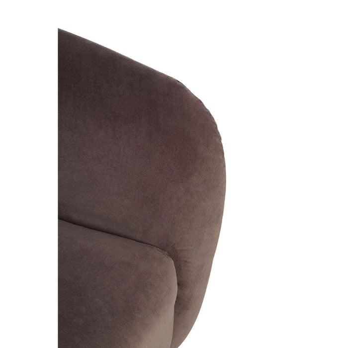 Samara Luxe Round Grey Velvet Armchair - Modern Home Interiors