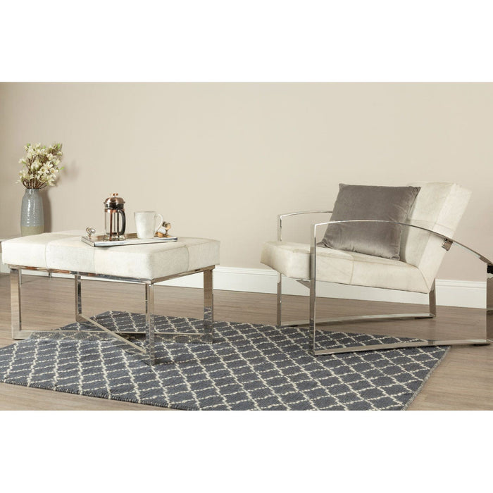 KENSINGTON TOWNHOUSE LEATHER TEXTURED PATTERN BENCH - Modern Home Interiors