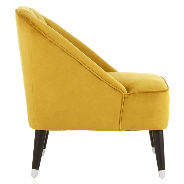 Doucet Dijon Yellow Velvet Chair - Modern Home Interiors