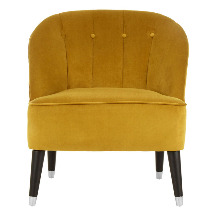 Doucet Dijon Yellow Velvet Chair - Modern Home Interiors