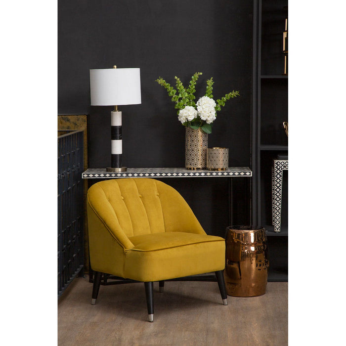 Doucet Dijon Yellow Velvet Chair - Modern Home Interiors