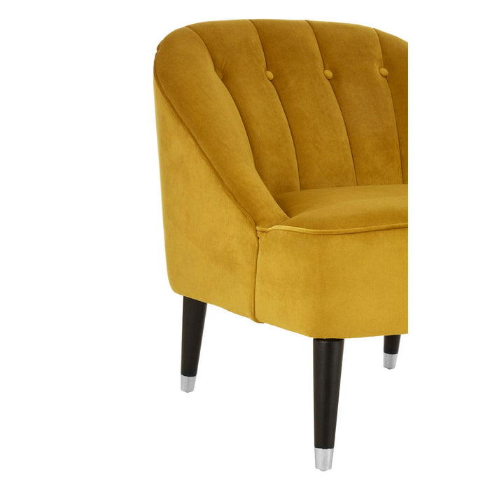 Doucet Dijon Yellow Velvet Chair - Modern Home Interiors