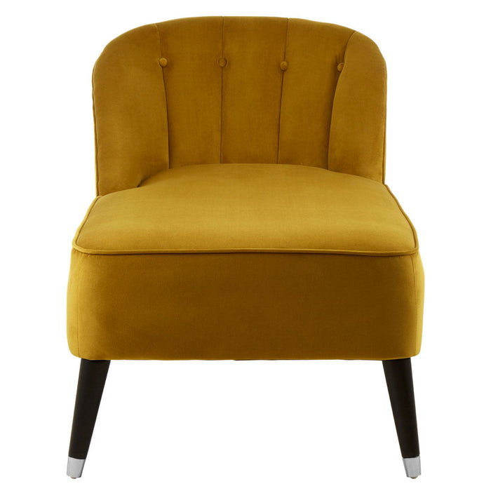 Doucet Dijon Yellow Velvet Chaise Longue - Modern Home Interiors