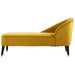 Doucet Dijon Yellow Velvet Chaise Longue - Modern Home Interiors