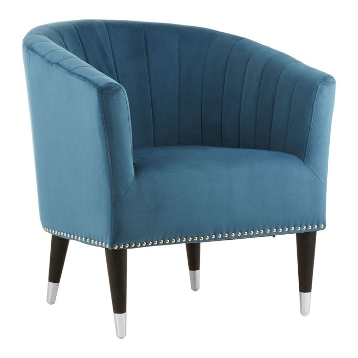 Doucet Blue Velvet Chair - Modern Home Interiors