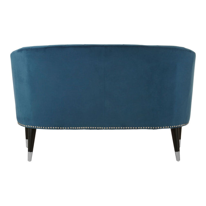 Doucet Blue Velvet 2 Seater Sofa - Modern Home Interiors