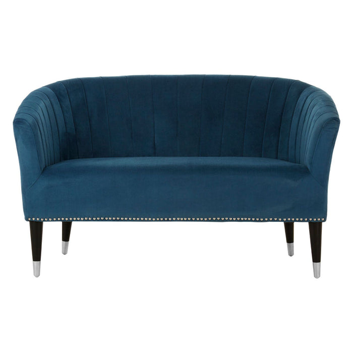 Doucet Blue Velvet 2 Seater Sofa - Modern Home Interiors