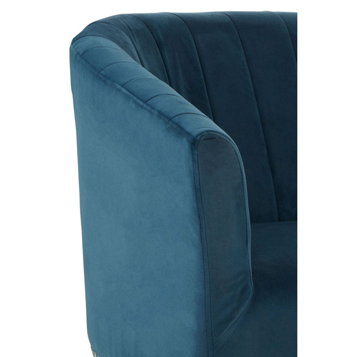 Doucet Blue Velvet 2 Seater Sofa - Modern Home Interiors