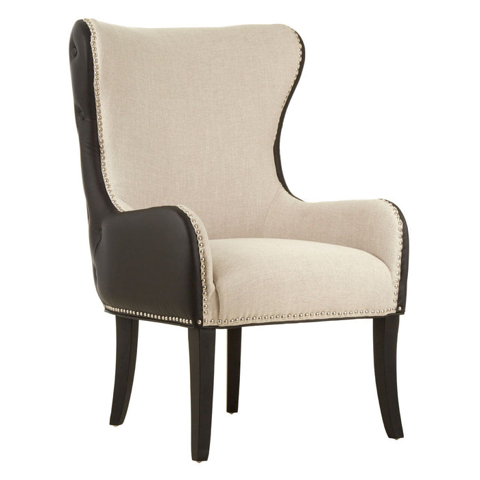 Doucet Natural-Toned Fabric Armchair - Modern Home Interiors