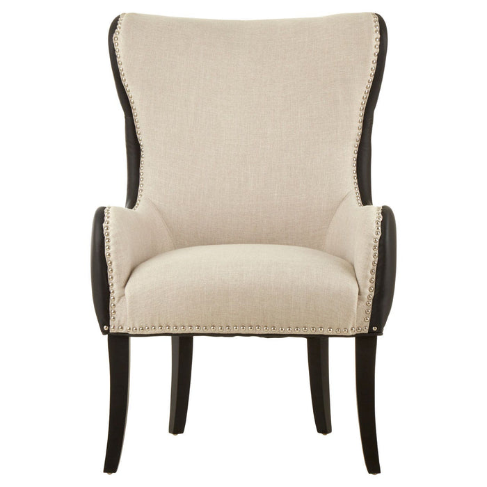 Doucet Natural-Toned Fabric Armchair - Modern Home Interiors