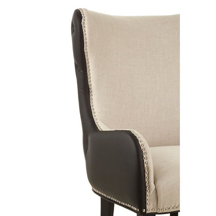 Doucet Natural-Toned Fabric Armchair - Modern Home Interiors