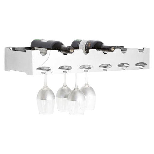 Novo 6 Bottle Silver Wide Wine Rack - Modern Home Interiors