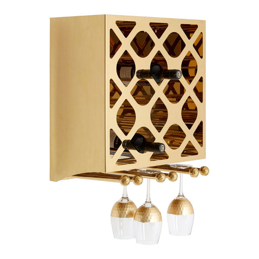 Novo 12 Bottle Gold Finish Wine Rack - Modern Home Interiors