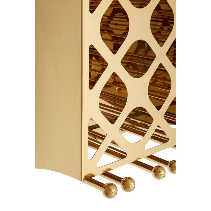 Novo 12 Bottle Gold Finish Wine Rack - Modern Home Interiors