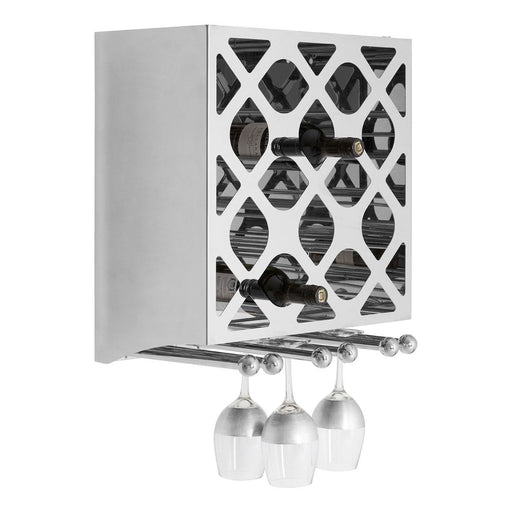 Novo 12 Bottle Silver Finish Wine Rack - Modern Home Interiors