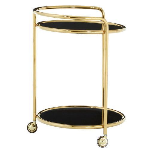 Novo Round Gold Finish Trolley - Modern Home Interiors