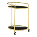 Novo Round Gold Finish Trolley - Modern Home Interiors