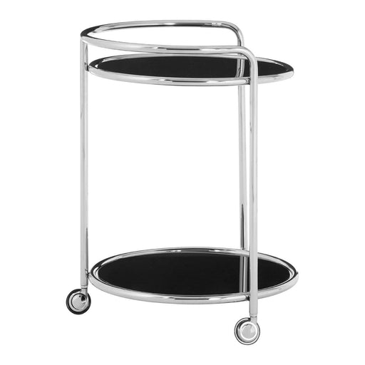 Novo Round Silver Finish Trolley - Modern Home Interiors