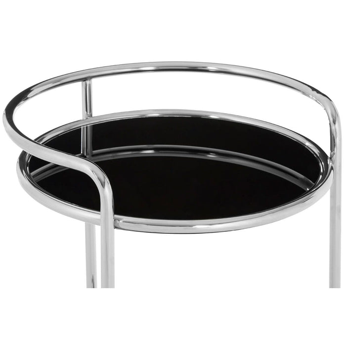 Novo Round Silver Finish Trolley - Modern Home Interiors