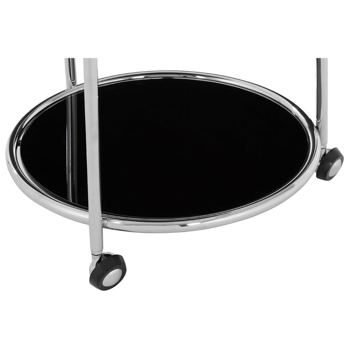 Novo Round Silver Finish Trolley - Modern Home Interiors