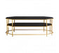 Arezzo Black Tempered Glass and Gold Coffee Table - Modern Home Interiors