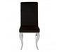 Eliza Louis Style Black Velvet Dining Chair with Silver Legs - Modern Home Interiors