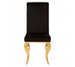 Eliza Louis Style Black Velvet Dining Chair with Gold Legs - Modern Home Interiors