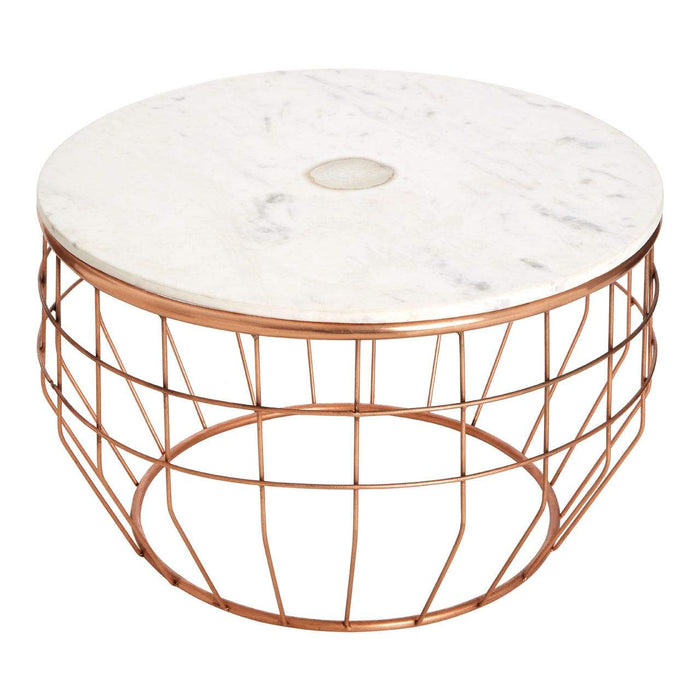 Vizinni White Marble Coffee Table - Modern Home Interiors