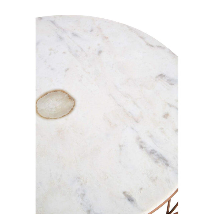 Vizinni White Marble Coffee Table - Modern Home Interiors