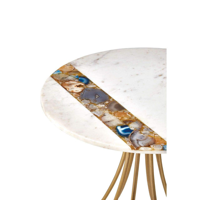 Vizzini Marble and Agate Side Table - Modern Home Interiors