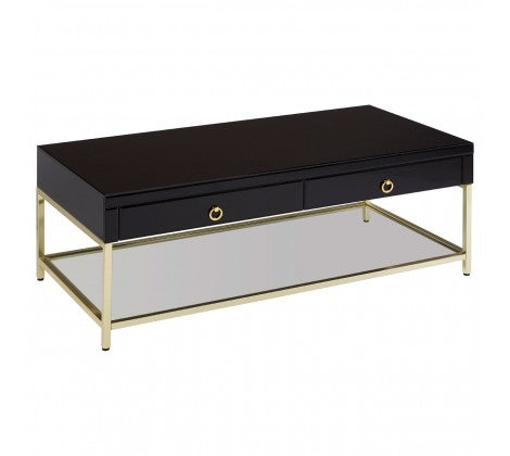 Kensington Townhoue Black and Gold Finish Coffee Table - Modern Home Interiors