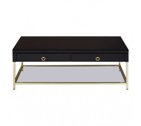 Kensington Townhoue Black and Gold Finish Coffee Table - Modern Home Interiors