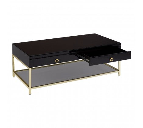 Kensington Townhoue Black and Gold Finish Coffee Table - Modern Home Interiors