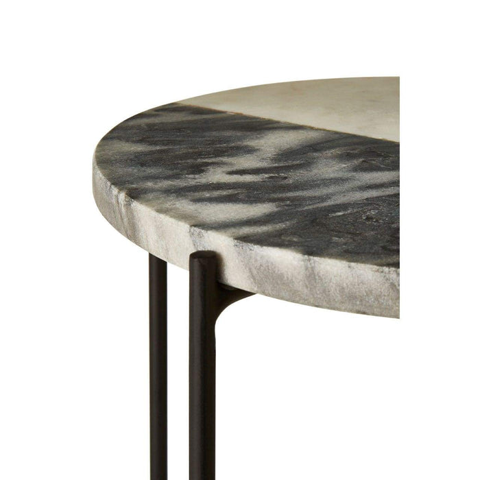 Templar Black and White Marble / Iron Table - Modern Home Interiors