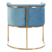 Mia Blue Velvet and Gold Statement Chair - Modern Home Interiors