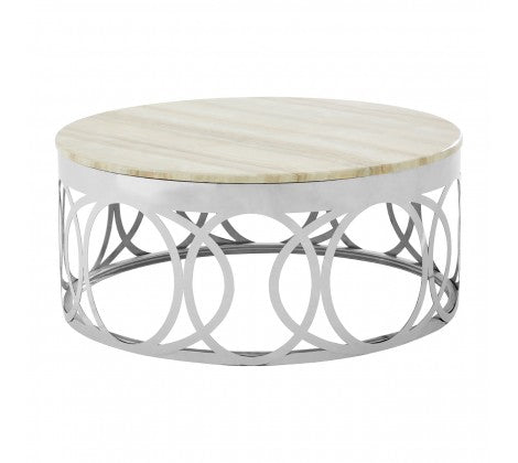 Yasmin White Marble Coffee Table - Modern Home Interiors