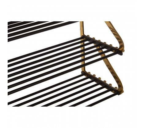 Hawkes Premium Black and Gold 3 Tier Shoe Rack - Modern Home Interiors