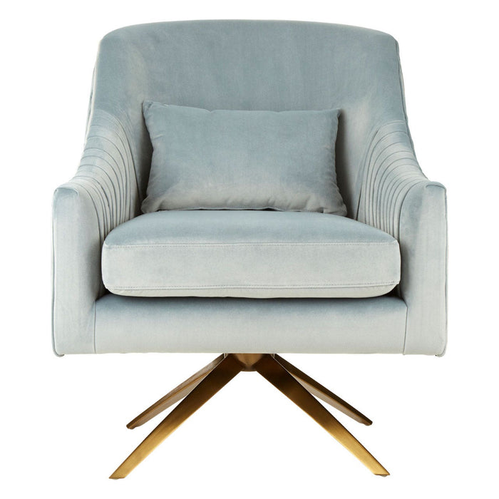 Hendricks Blue Velvet Accent Swivel Chair - Modern Home Interiors